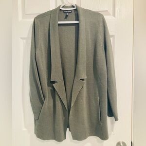 NWOT Eileen Fisher Medium Organic Silk Cotton Green Knit Jacket Blazer Cardigan